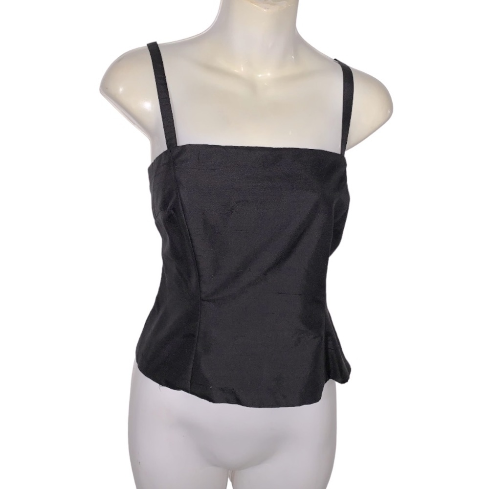 NWT Hugo Buscati 100% black cropped top size 8